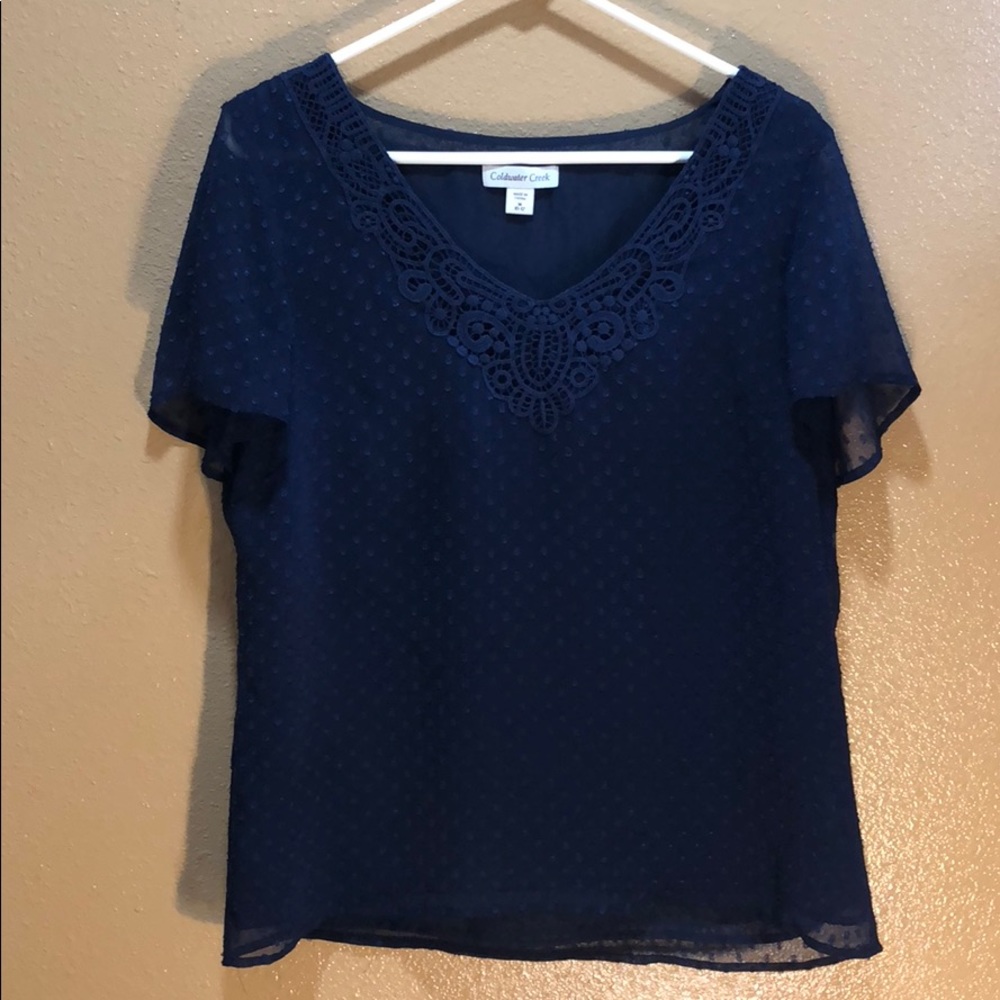 Coldwater Creek Navy Blue Blouse
